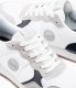 Ombre Buty męskie sneakersy z łączonych materiałów i siateczką - biało-granatowe V3 OM-FOSL-0155 41 5