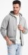 Ombre Męska bluza dresowa BASIC rozpinana z kapturem - szara V8 OM-SSBZ-0178 S 2