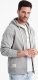 Ombre Męska bluza dresowa BASIC rozpinana z kapturem - szara V8 OM-SSBZ-0178 S 3
