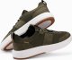 Ombre Sneakersy męskie wsuwane ze strukturalnego materiału  oliwkowe V2 OM-FOSL-0154 43 4