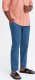 Ombre Męskie spodnie podwijane chino z dodatkiem lnu  niebieski denim V5 OM-PACP-0198 M 2