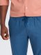 Ombre Męskie spodnie podwijane chino z dodatkiem lnu  niebieski denim V5 OM-PACP-0198 M 3