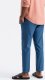 Ombre Męskie spodnie podwijane chino z dodatkiem lnu  niebieski denim V5 OM-PACP-0198 M 4