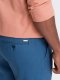 Ombre Męskie spodnie podwijane chino z dodatkiem lnu  niebieski denim V5 OM-PACP-0198 M 5