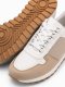 Ombre Patchworkowe męskie buty sneakersy z łączonych materiałów  biało-piaskowe V1 OM-FOSL-0144 41 4