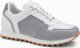 Ombre Patchworkowe buty męskie sneakersy z łączonych materiałów  biało-szare V3 OM-FOSL-0144 45 1