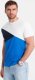 Ombre T-shirt męski trójkolorowy bawełniany - biało-niebieski V4 OM-TSCT-0174 L 3