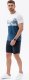 Ombre T-shirt meski dwukolorowy z nadrukiem w liście palmy - ciemnoniebieski V1 OM-TSPT-0177 S 3