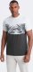 Ombre T-shirt meski dwukolorowy z nadrukiem w liście palmy - grafitowy V2 OM-TSPT-0177 M 2