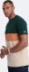 Ombre T-shirt męski trójkolorowy w szerokie pasy - zielono-beżowy V4 OM-TSCT-0152 M 4