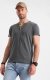 Ombre T-shirt męski z okrągłym rozpinanym dekoltem henley  grafitowy V6 OM-TSCT-0155 S 2