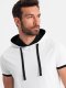 Ombre Casualowy męski t-shirt bawełniany z kapturem  biały V1 OM-TSCT-22SS-001 XXL 2