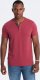 Ombre T-shirt męski z okrągłym rozpinanym dekoltem henley  czerwony V1 OM-TSCT-0155 XL 3