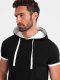 Ombre Casualowy męski bawełniany t-shirt z kapturem  czarny V9 OM-TSCT-22SS-001 L 2