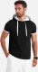 Ombre Casualowy męski bawełniany t-shirt z kapturem  czarny V9 OM-TSCT-22SS-001 L 3
