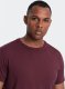 Ombre Klasyczny T-shirt męski bawełniany BASIC - bordowy V10 OM-TSBS-0146 S 3