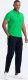 Ombre Męska koszulka polo jednokolorowa BASIC z dzianiny pique - neonowa zieleń V25 OM-POBS-0100 M 1