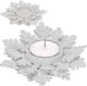 Springos Świecznik świąteczny postawka na świeczkę tealight brokatowa srebrna UNIWERSALNY 5