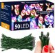 Lampki choinkowe Springos Lampki choinkowe 50 Led na baterie IP44 multikolor z programatorem UNIWERSALNY 3