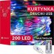 Lampki choinkowe Springos Kurtyna świetlna 200 led girlanda, lampki druciki wewnętrzno-zewnętrzne z programatorem multikolor UNIWERSALNY 11