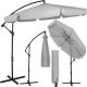 Springos Parasol ogrodowy z regulacją kąta pochylenia 350 cm duży na balkon, taras jasnoszary UNIWERSALNY 1