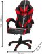 Krzesło biurowe Springos Fotel gamingowy, biurowy z regulacją nachylenia oparcia, krzesło obrotowe dla gracza, ekoskóra, czarno-czerwony UNIWERSALNY 19