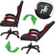 Krzesło biurowe Springos Fotel gamingowy, biurowy z regulacją nachylenia oparcia, krzesło obrotowe dla gracza, ekoskóra, czarno-czerwony UNIWERSALNY 7