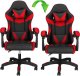 Krzesło biurowe Springos Fotel gamingowy, biurowy z regulacją nachylenia oparcia, krzesło obrotowe dla gracza, ekoskóra, czarno-czerwony UNIWERSALNY 10