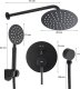 YokaHome Zestaw bateria prysznicowa z deszczownicą i bateria umywalkowa czarny loft- Yoka 6