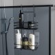 Koszyk prysznicowy YokaHome Koszyk łazienkowy 2 półki zawieszany pod prysznic z metalu czarny 2