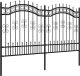 vidaXL Ogrodzenie z grotami, czarne, 165 cm, malowana proszkowo stal 3