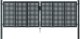 vidaXL Brama ogrodowa, antracytowa, 300x125 cm, stal 3