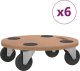 vidaXL Wózki platformowe, 6 szt., okrągłe, materiał drewnopochodny 1