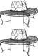 vidaXL Półokrągłe ławki pod drzewo, 2 szt., 160 cm, czarne, stalowe 1