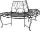 vidaXL Półokrągłe ławki pod drzewo, 2 szt., 160 cm, czarne, stalowe 1