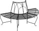 vidaXL Półokrągłe ławki pod drzewo, 2 szt., 159 cm, czarne, stalowe 1