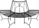 vidaXL Półokrągłe ławki pod drzewo, 2 szt., 159 cm, czarne, stalowe 2