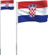 vidaXL Flaga Chorwacji z masztem, 5,55 m, aluminium Lumarko! 1