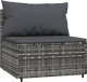vidaXL 4-cz. zestaw wypoczynkowy do ogrodu, poduszki, szary rattan PE 6