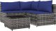 vidaXL 4-cz. zestaw wypoczynkowy do ogrodu, poduszki, szary rattan PE 2