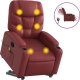 vidaXL Rozkładany fotel pionizujący z masażem, elektryczny, bordowy 2