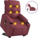 vidaXL Podnoszony fotel masujący, elektryczny, rozkładany, czerwony 2