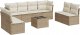 vidaXL 9-częściowy zestaw mebli ogrodowych z poduszkami, beżowy, polirattan 4