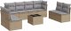 vidaXL 9-częściowy zestaw mebli ogrodowych z poduszkami, beżowy, polirattan 2