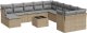 vidaXL 12-częściowy zestaw mebli ogrodowych z poduszkami, beżowy, polirattan 2
