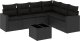 vidaXL 7-częściowy zestaw wypoczynkowy do ogrodu, z poduszkami, czarny 2