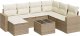 vidaXL 8-częściowy zestaw mebli ogrodowych z poduszkami, beżowy, polirattan 2