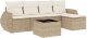 vidaXL 6-częściowy zestaw mebli ogrodowych z poduszkami, beżowy, polirattan 2