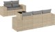vidaXL 6-częsciowy zestaw mebli ogrodowych z poduszkami, beżowy, polirattan 2