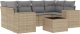 vidaXL 7-częsciowy zestaw wypoczynkowy do ogrodu, z poduszkami, beżowy 2
